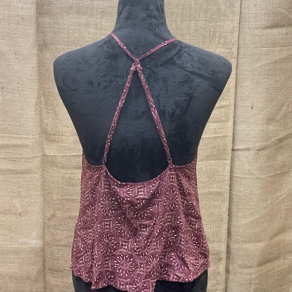 Akira Chicago Purple and Cream Crop Top - Picture 3 of 6